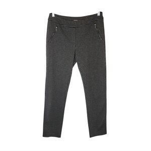 J Mclaughlin Gray and Black Houndstooth Slim Leg Pants Size 6